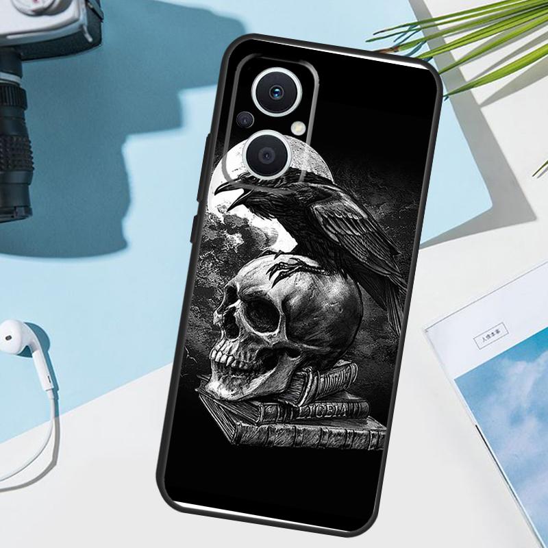 Skull Crow Flower Cover For OPPO Reno 14 F 13 12 11 10 Pro 11F 12F 13F 7 8 Lite OPPO Find X9 X8 X6 X5 Pro Case
