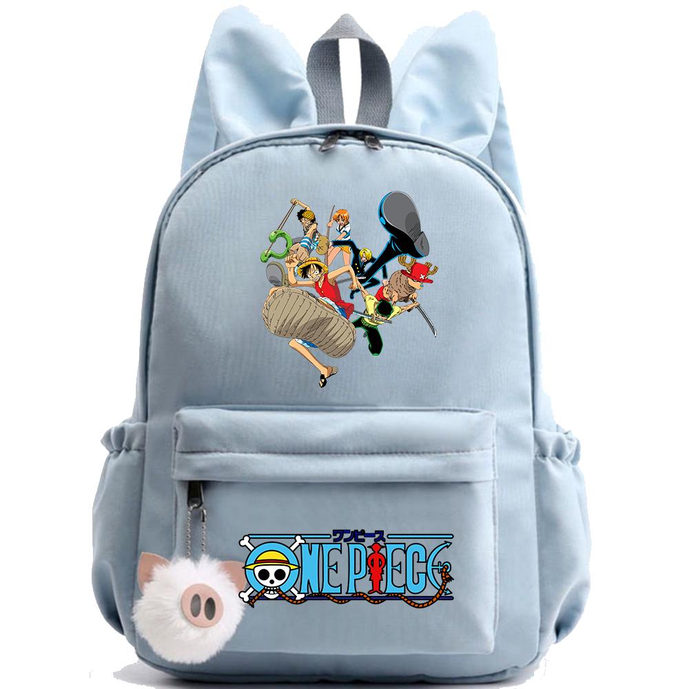 Anime Printed One Piece Backpack Knapsack Kids Boy Girl School Bag Teenager Student Cartoon Bookbag Outdoor Rucksack