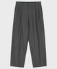 NOIRER Herringbone Two-Tuck Slouchy Slacks (Gray)