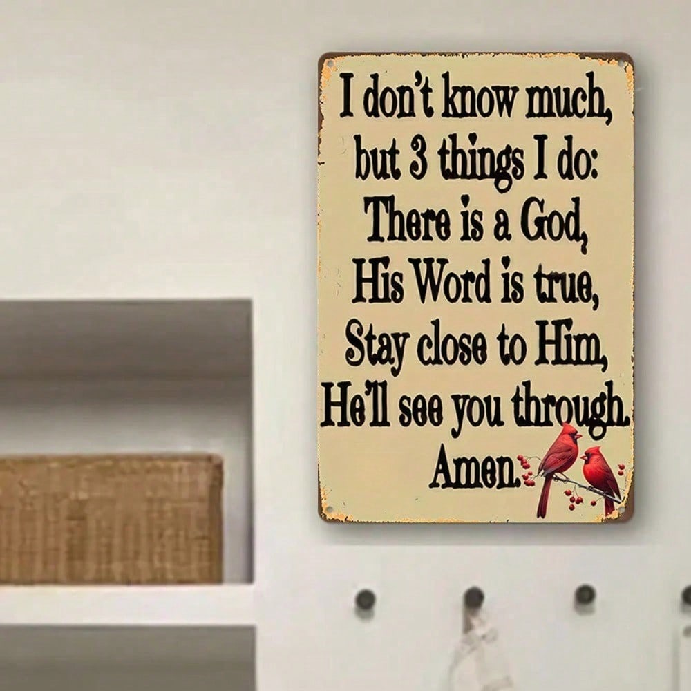 Vintage Faith Trust Quote Tin Sign Wall Decor Art Metal Plaque 20x30