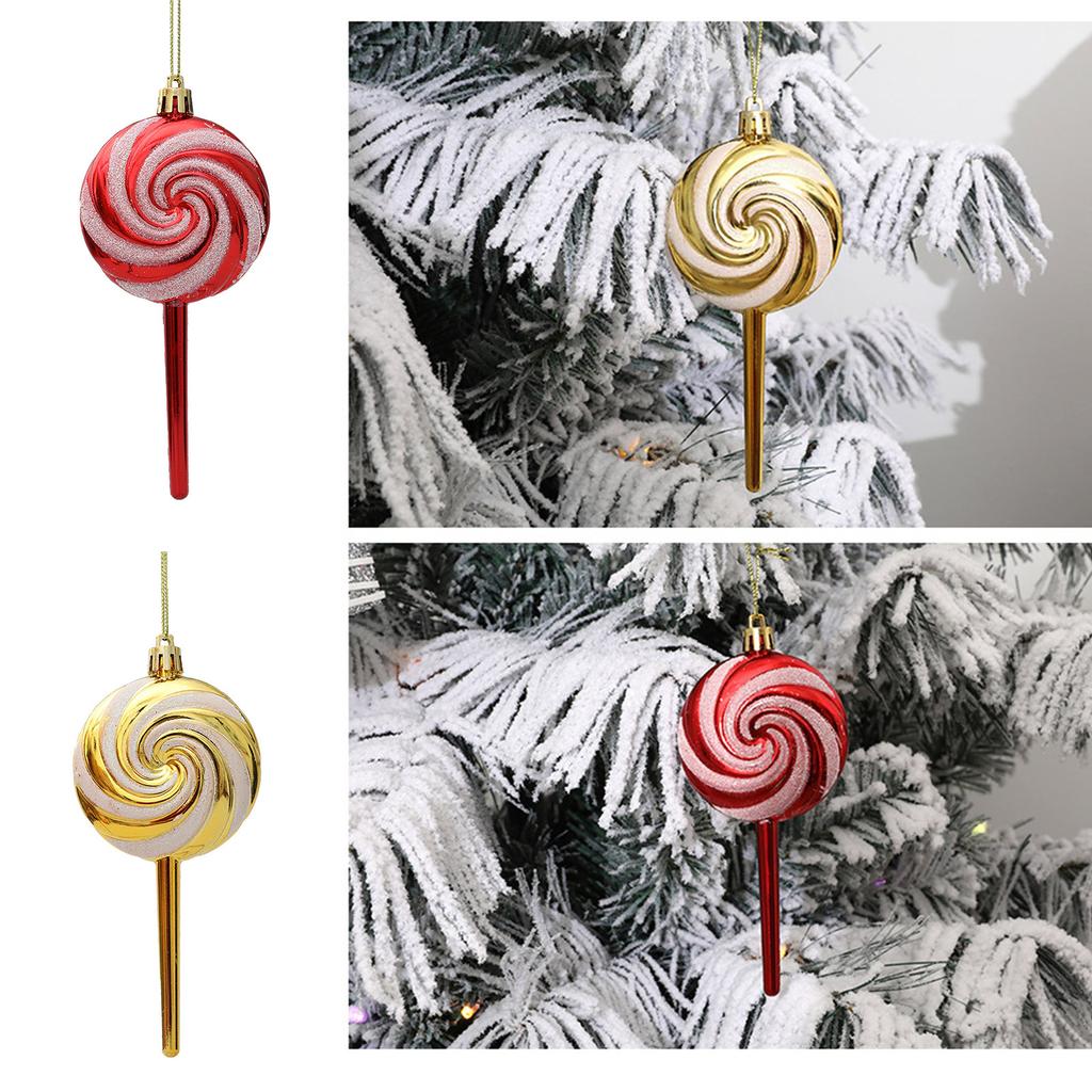 Set of 4 Colorful Acrylic Candy Christmas Lollipop Ornament Festive Decorations for Christmas Tree Party