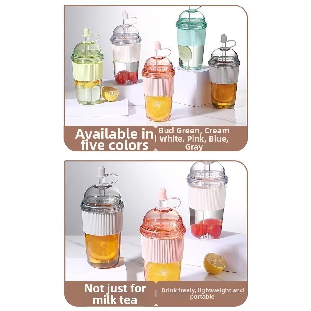 Reusable Straw Cup 430ML Coffee Cup Lightweight Juice Mug