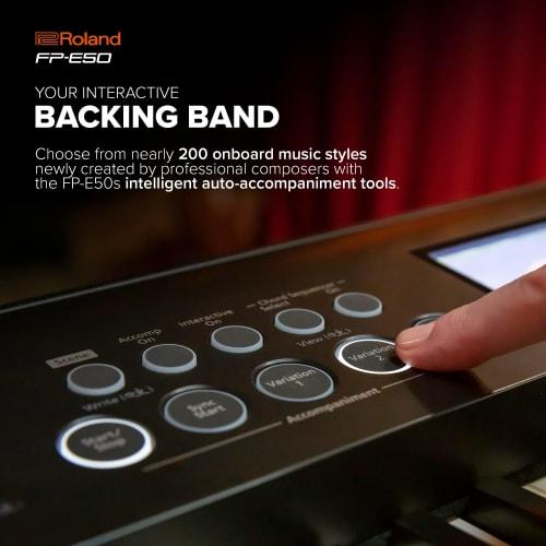 Roland FP-E50-BK Multifunctional Portable Digital Piano with 88 Keys, Black