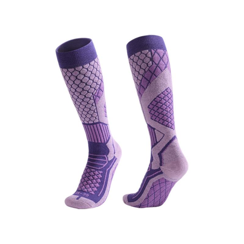 Ski Compression Socks For Men Women Thermal Cycling Socks With Cushion Sole Moisture Wicking Hiking Socks Winter Warm Long Socks
