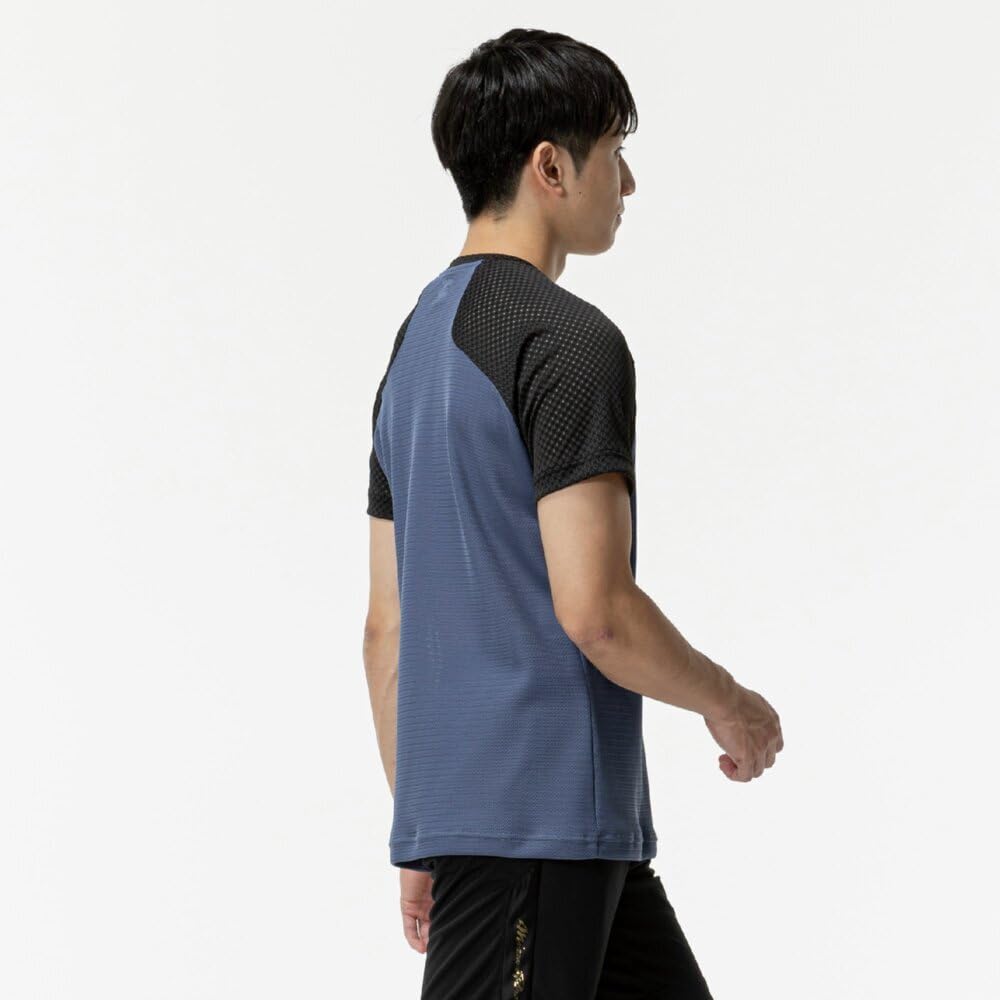 Mizuno Direct Store Exclusive Baseball Cooling T-Shirt, Unisex, 12JACT82 2XO, Vintage Indigo