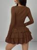 Vestido Europeo y Americano Adelgazante para Mujer de Manga Larga Otoño/Invierno