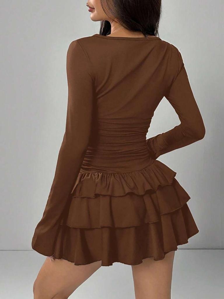 Vestido Europeo y Americano Adelgazante para Mujer de Manga Larga Otoño/Invierno