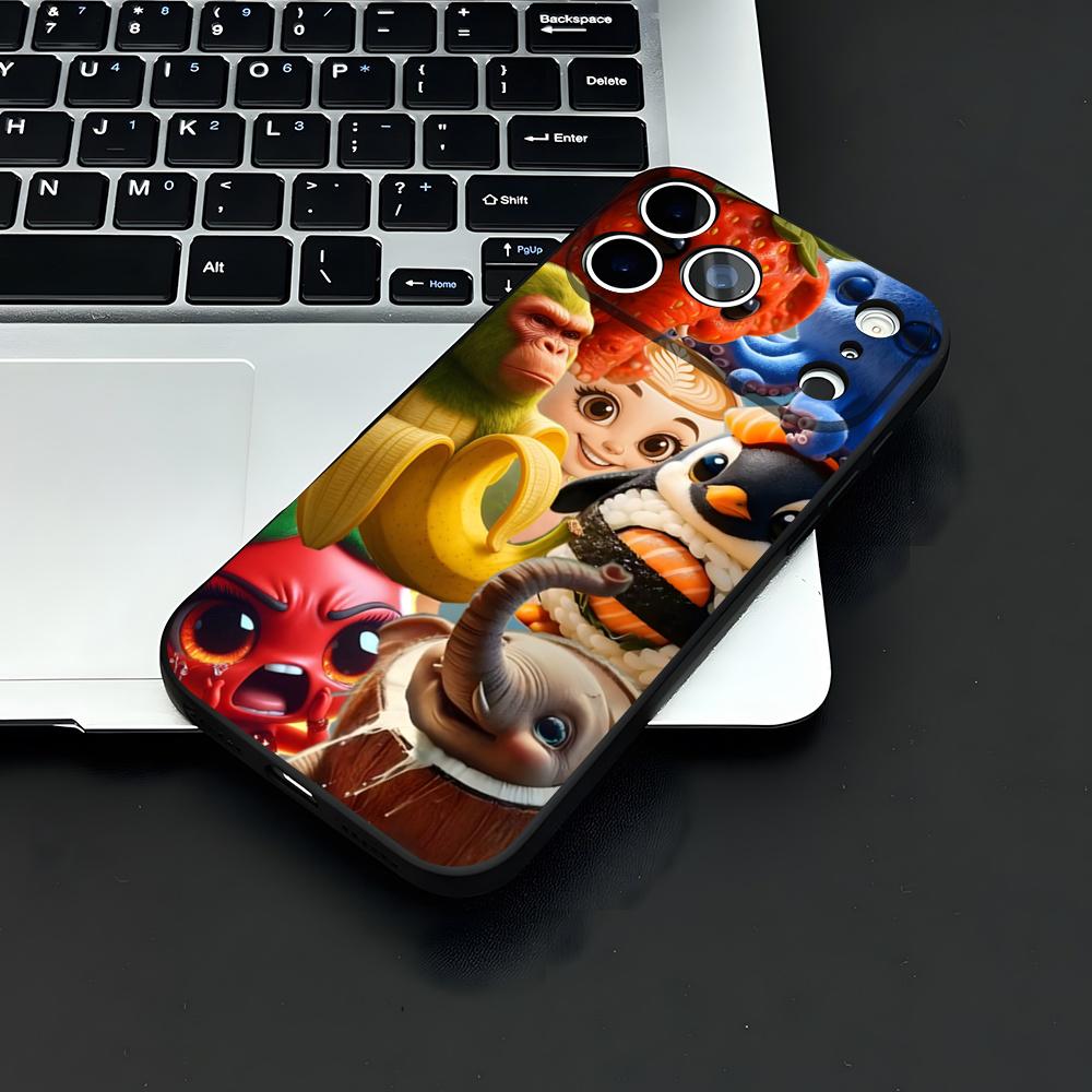 Animals Italian Brainrot Phone Case For IPhone 17 Air 16 E Pro Max 15 14 13 Mini 12 Pro 11 Max Plus Black Soft Shell