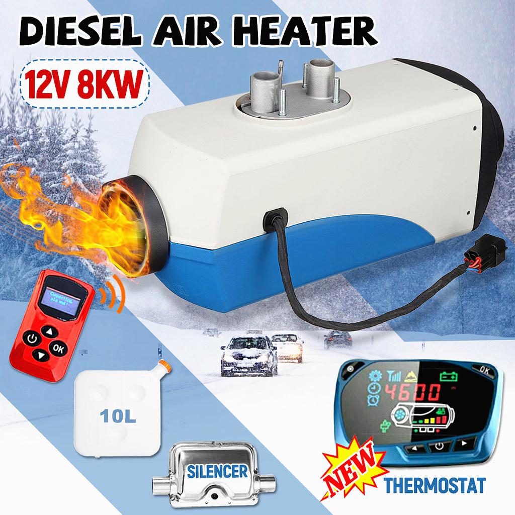 12V 8000W Air Diesel Heater LCD Remote Silencer For Motorhome Trucks Boats 12V 8000W Air Diesel Heater LCD Remote Silencer For Motorhome Trucks Boats