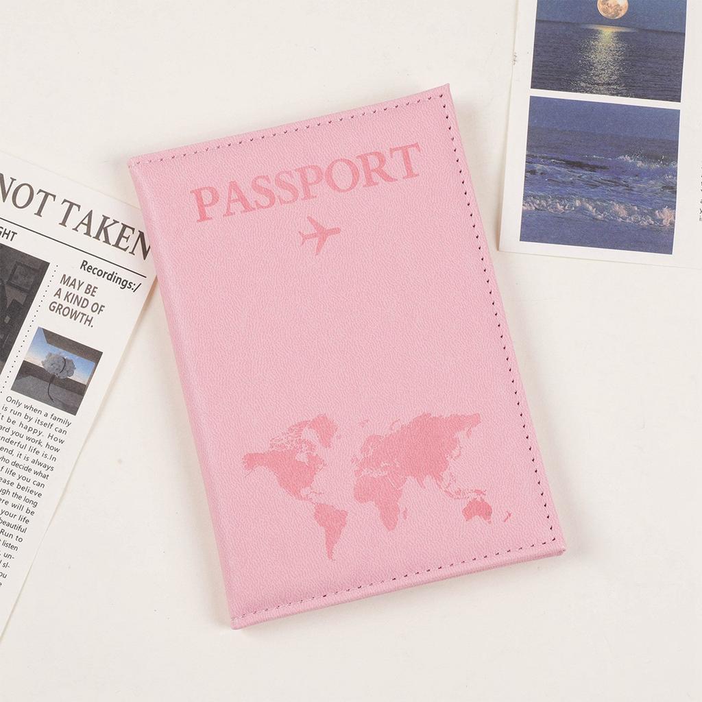 Passport Bag Protective Case, Anti-brush Document Multi-functional Storage Bag, Plain Texture Leather Travel Card Case Bag.