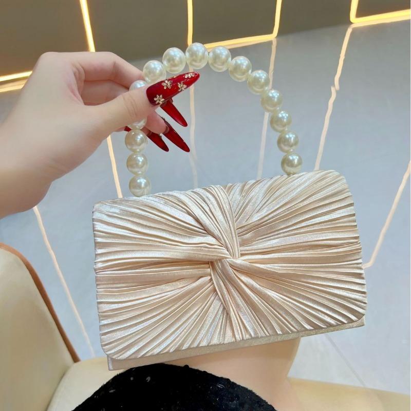 Fashionable Evening Bag Pleated Party and Banquet Bag Hand-held Bag Wedding Bridesmaid Handbag Casually