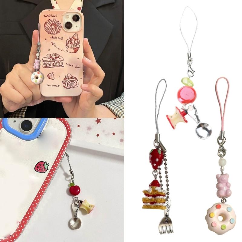 Trendy Core Bag Decoration Lovely Fruit Pendant Keychain Phone Chain Accessory