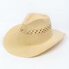 Hot-selling Hollowed-out Panama Straw Hat Women's Retro Straw Woven Western Cowboy Hat Men's Summer Sunscreen Beach Hat
