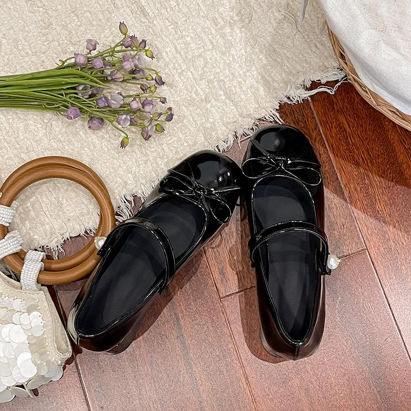 2025 NEW Retro Round Toe High Heel Women's Shoes Soft Bottom Bow Tie Spring Autumn Dress Shoes Comfortable Casual