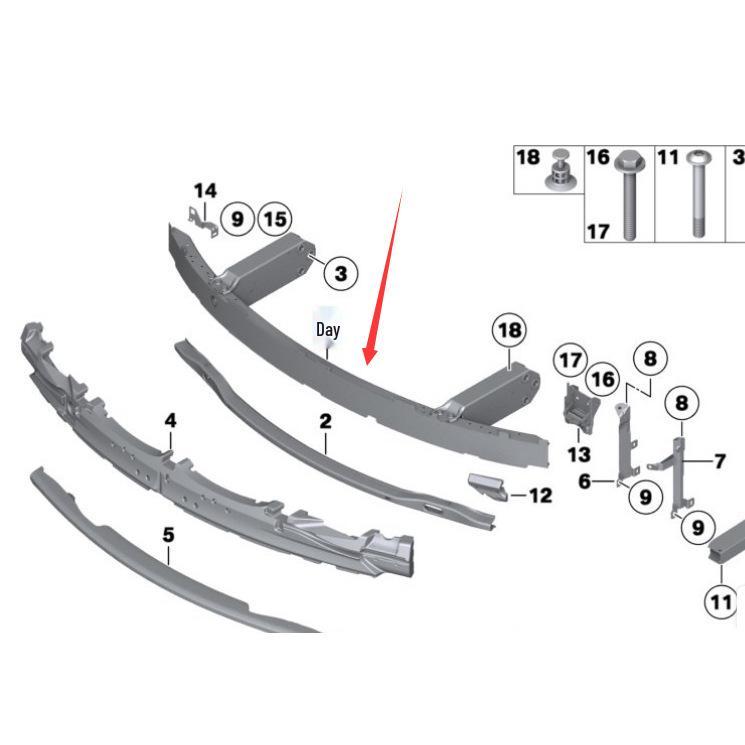 51647333134: Aluminum Alloy Front Bumper Skeleton for BMW 7 Series F01/F02