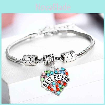 Gefertigte Familienmitglieder Eingelegtes Buntes Strassstein Liebesherz Armband Geschenk**