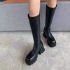 Douyin recommends ZA elastic thin boots soft leather high boots thick-soled long boots small boots women's over-the-knee thin leg boots