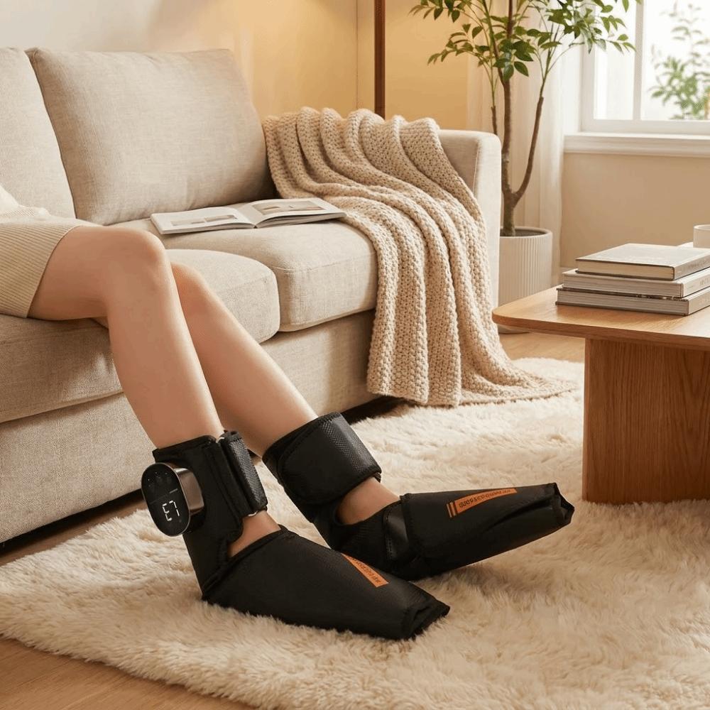 1 Paar Doppelflächen-Airbag-Knöchelmassagegerät Heizfunktion Fußschutz-Orthese Sprunggelenkstütze