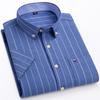 Camicia Casual da Uomo a Maniche Corte con Bottoni e Righe, Leggera, Colletto Oxford, Formale con Taschino