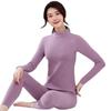 Damen Thermo-Samt-Unterwäsche-Set mit mittelhohem Kragen, doppelseitigem deutschem Samt, beinhaltet Oberteil und Hose, Stil 607.