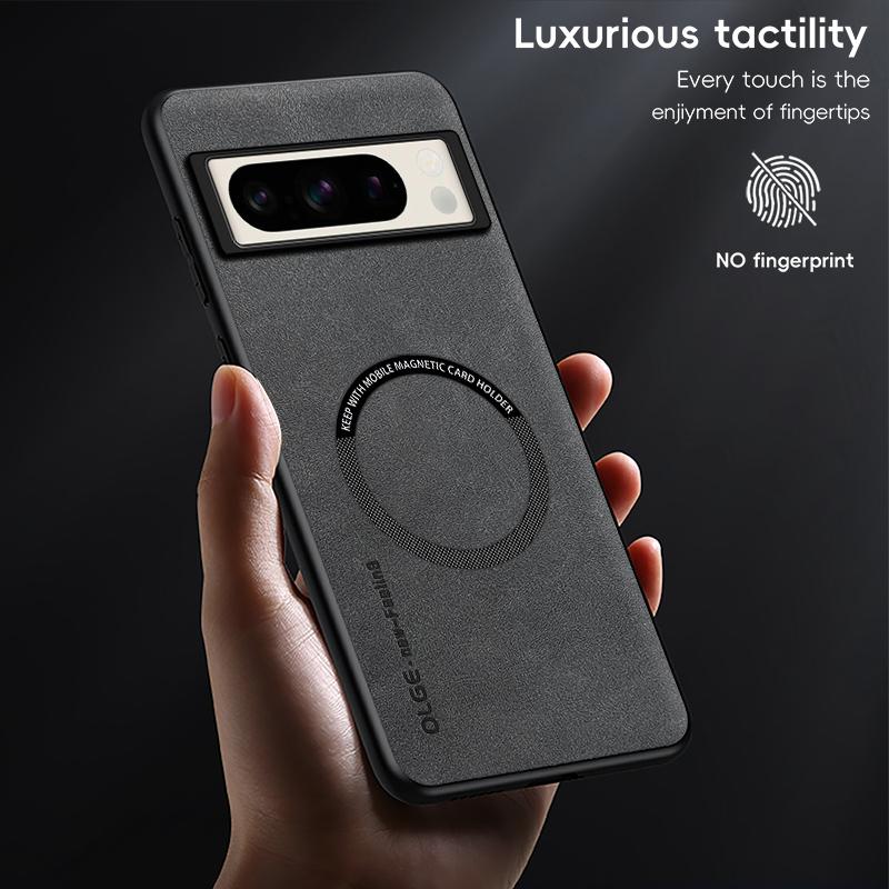 Leather Magnetic Phone Case For Google Pixel 8 Pro Case For Google Pixel 9 Pro XL 7A 8A 7 Pro Wireless Charging Matte Back Cover
