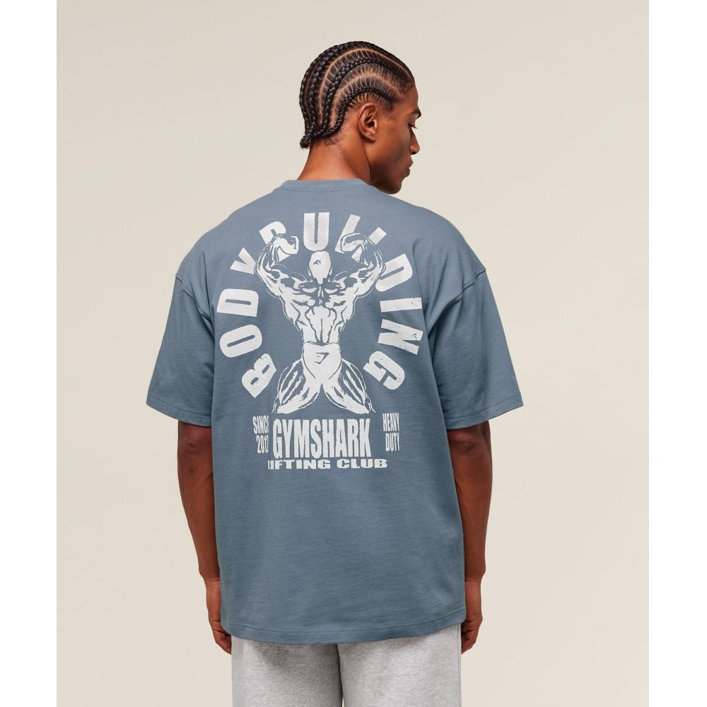 Gymshark LifTing Club Flex T shirT Iron Blue A2b8m ucTm