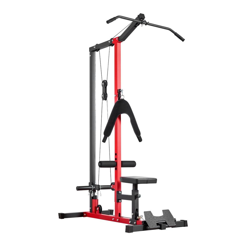 LAT Pull Down Machine, 3-in-1 Row Cable Machine, Cable Machines Home Gym with 3-Level Adjustable Seat, 4-Level Adjustable Foam Roller, Load 181kg Lat