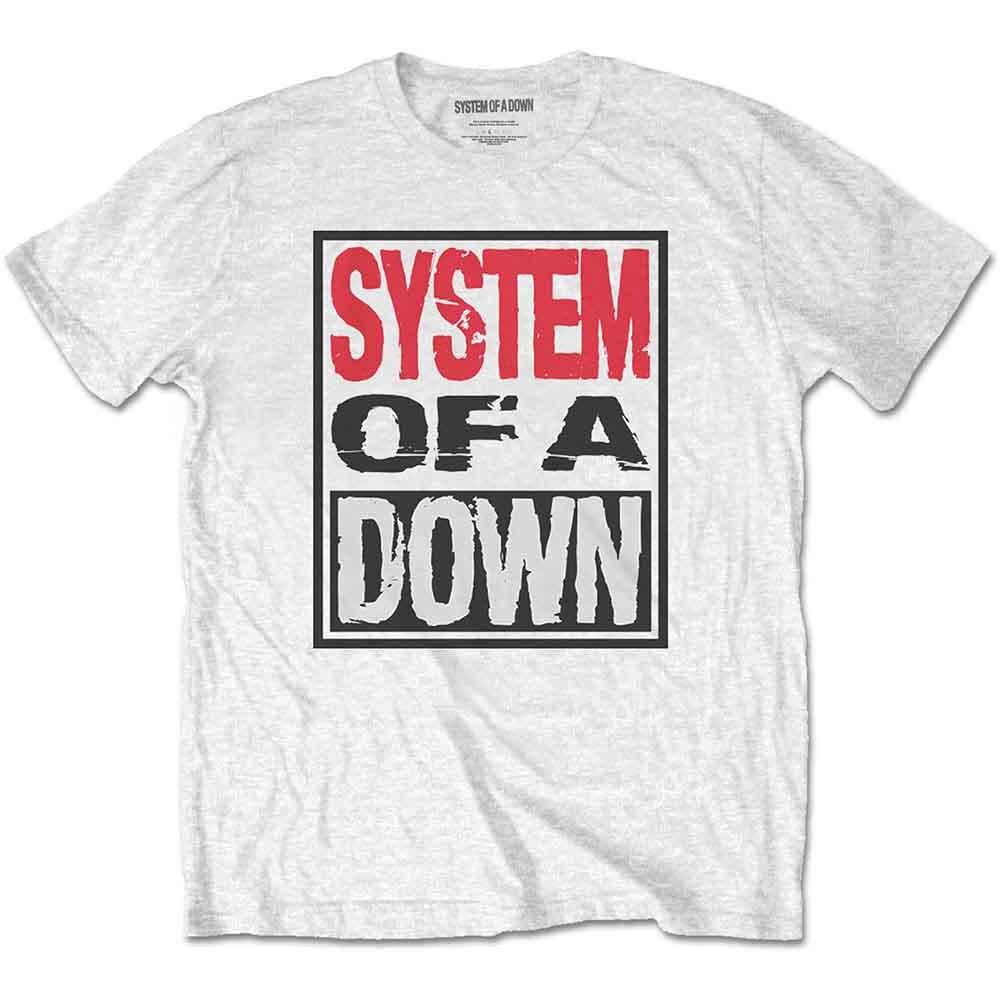 System Of A Down Triple Stack Box T-Shirt White New Unisex T-Shirt XXXL