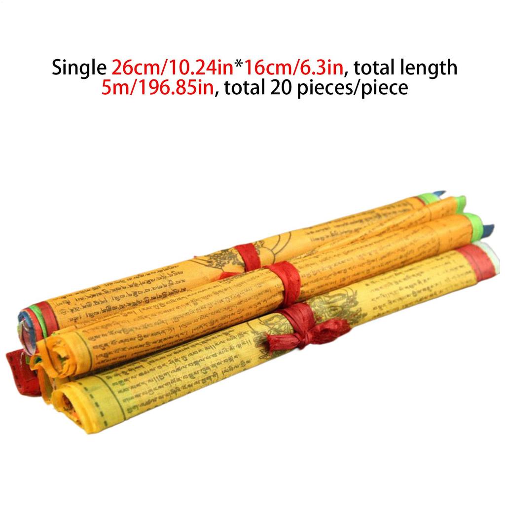 Tibetan Prayer Flags 20 Pieces Buddhist Banner 10x6 Inches Sacred Art Tibetan Prayer Flags for Peace Meditation Indoors Decor