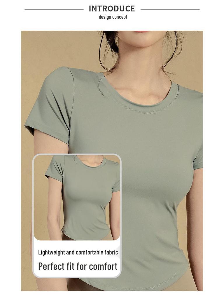Women's Quick-Dry Short Sleeve Yoga & Running T-Shirt - Lightweight Summer Fitness Top