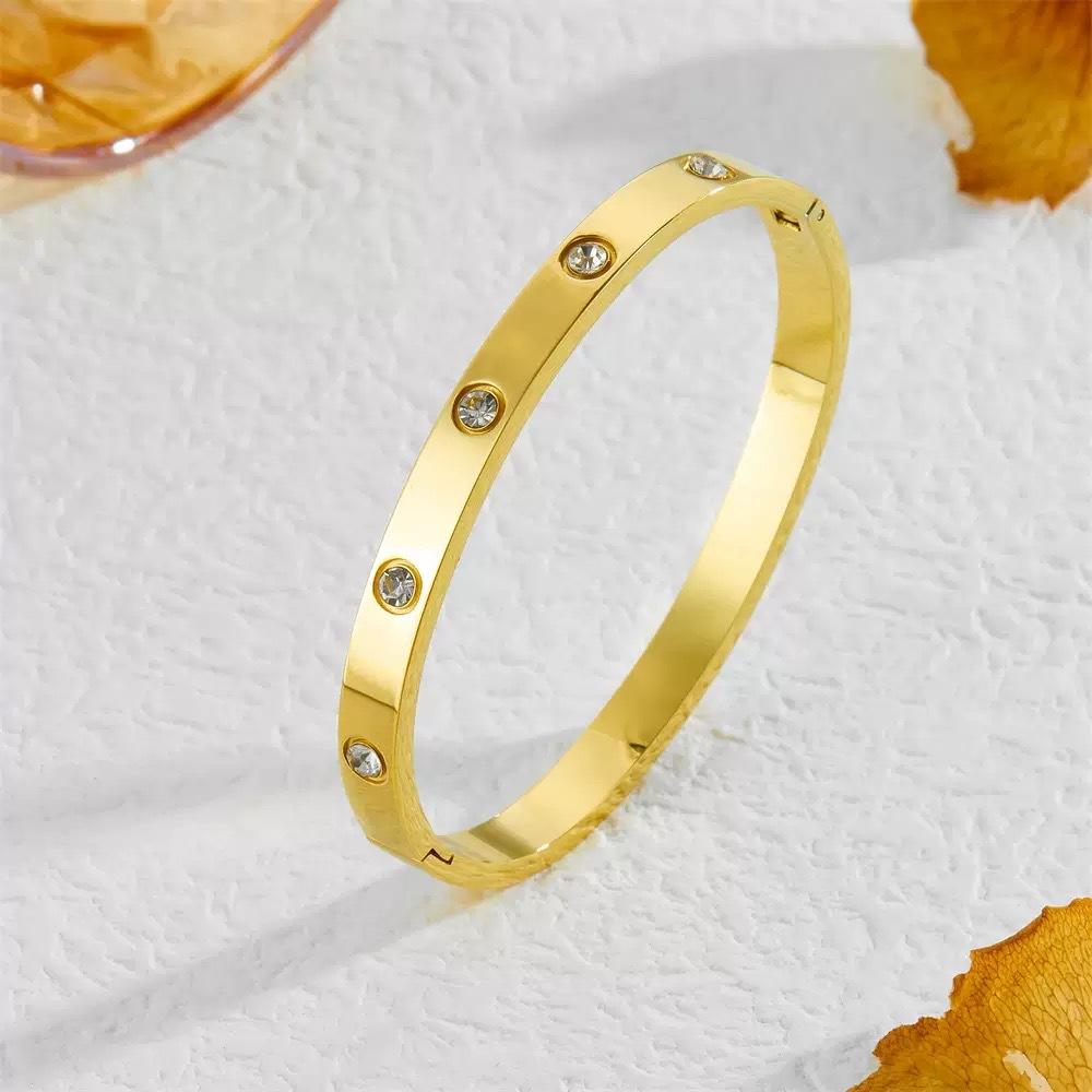 2026 Personalized Diamond-encrusted Diamond Bracelet, Simple European and American Ins Style High-end Niche Fashion Jewelry