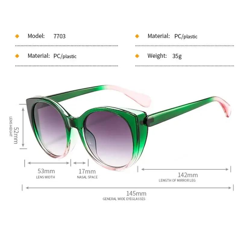 Cat Eye Sunglasses Ladies Fashion Desi Oversized Vintage Gradient Glasses Classic Blue Leopard Shades lunette de soleil femme