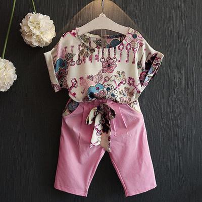 CieKen 3-7 Years 2PcsToddler Kids Little Girls Clothing Long Sleeve Bowknot Stripe Tops T-Shirt Blouses