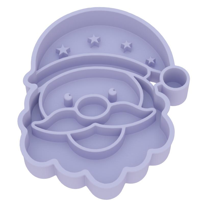 Christmas Theme Slow Feeder Pet Bowl Eco-Friendly Durable Silicone Dog Lick Mat Puzzle for Pet Feeding фиолетовый