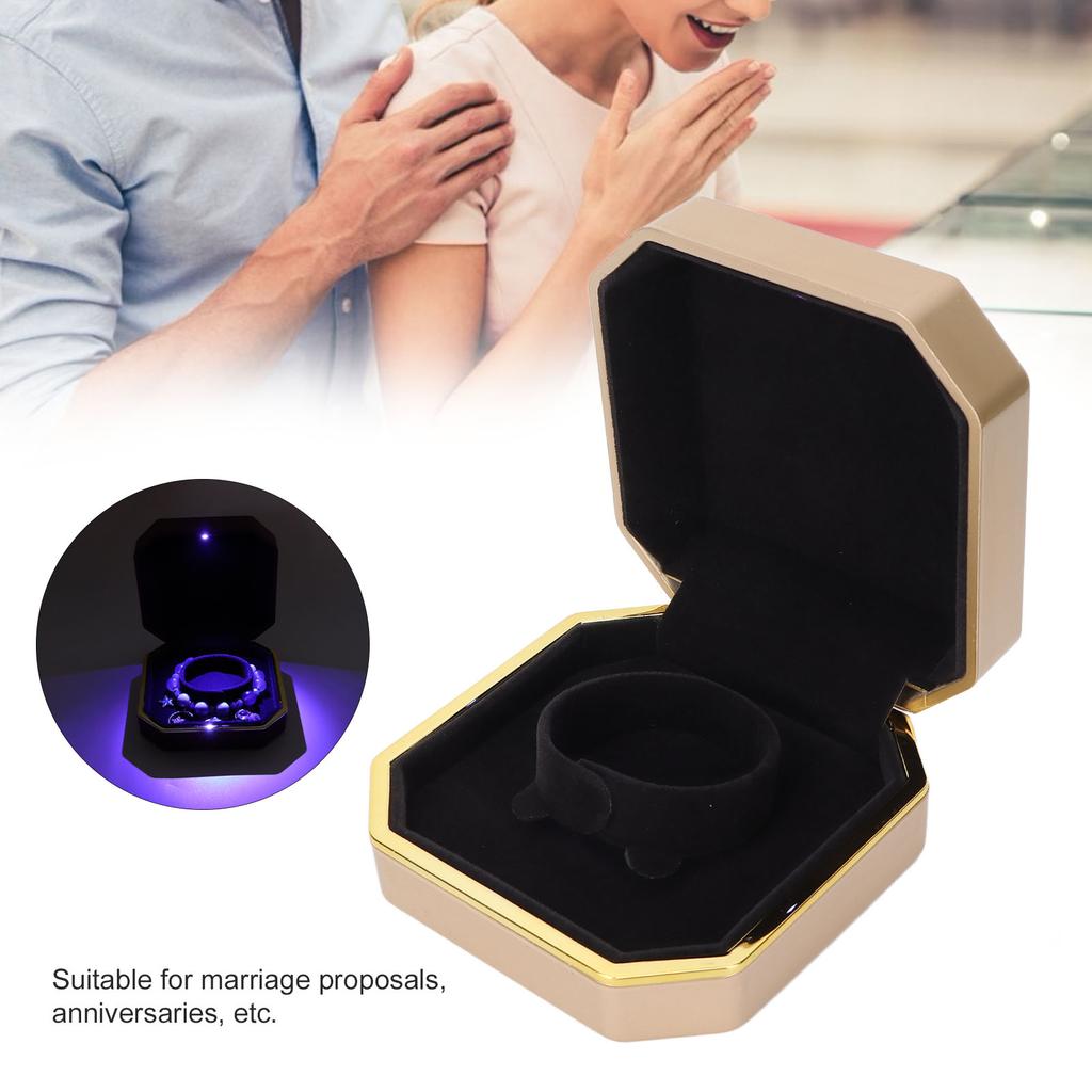LED Bracelet Storage Box Portable Elegant Jewelry Bracelet Display Case   for Wedding Proposal