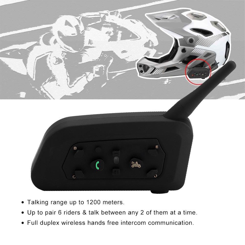 EJEAS V6 Pro Bluetooth Motorcycle Interphone Headset Helmet Intercom for 6 Riders