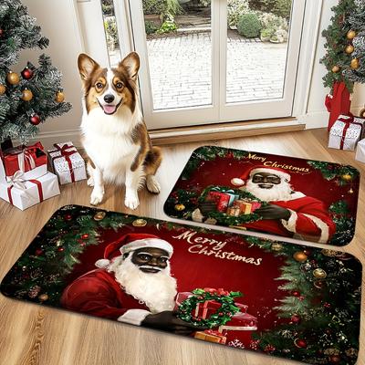 Premium Christmas Carpet Cute Santa Claus Doormat Welcome Carpet Kitchen Rug Bedroom Carpet  Home Decoration
