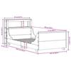 VidaXL Bed Frame with Headboard Wax Brown 75x190 Cm Pine Wood, Bedroom Furniture, Slatted Base, Wooden Bed, 3306485