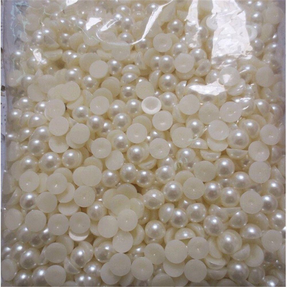 1000pcs Fashion Decoration DIY Nail Art Half Round Pearls ABS Imitation Flatback Resin