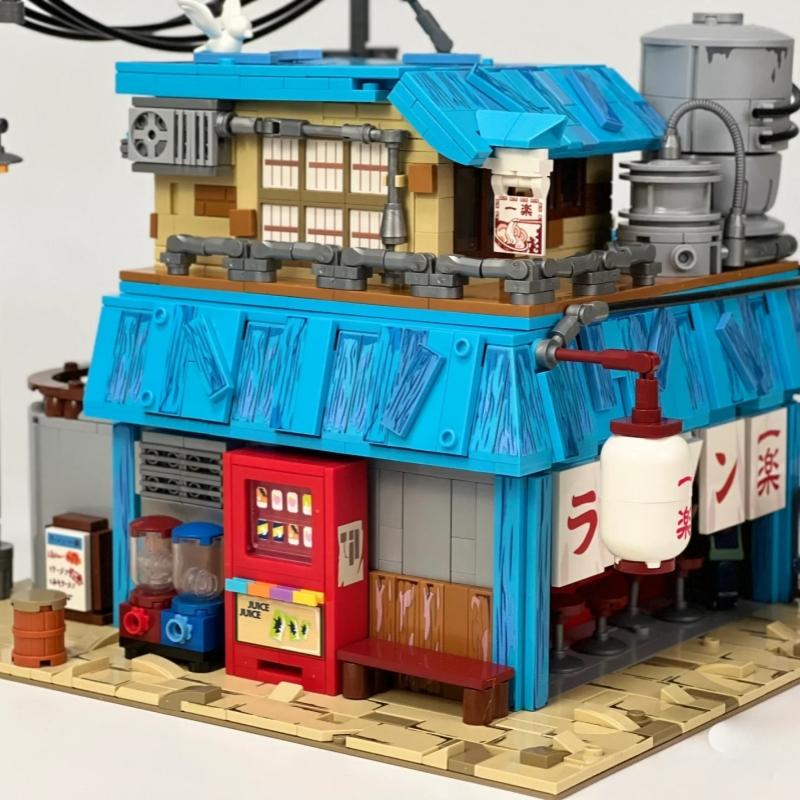 Keeppley Building Block Animation NARUTO Rāmen Ichiraku Street View Assembly Model Toy Ornaments Collection Gifts