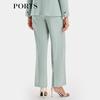PORTS Women's Retro Grey-Green Wide-Leg Pants