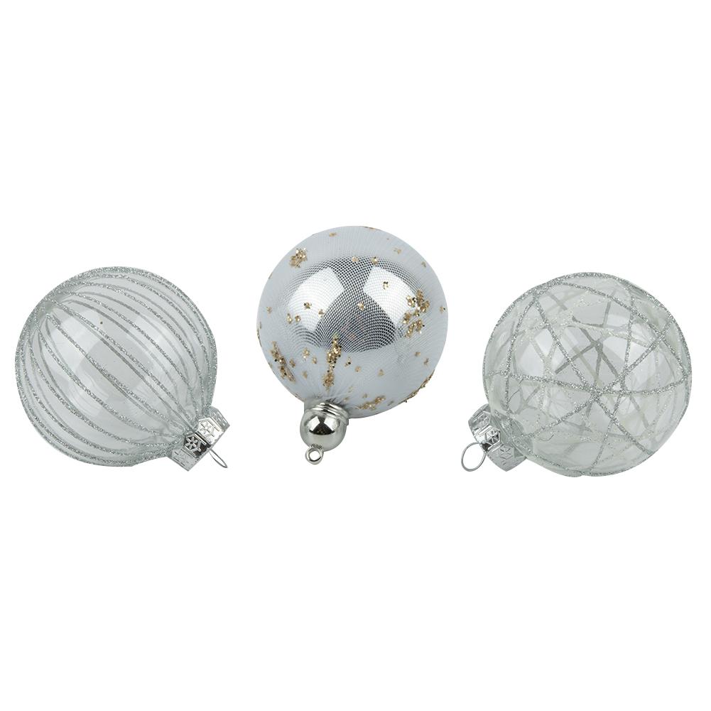 Zestaw 6 bombek choinkowych o średnicy 8 cm do dekoracji świątecznych i weselnych