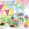 Colorful Jute Triangle Flags Vintage Pennant Bunting Birthday Wall Decor Graduation Party Supplies