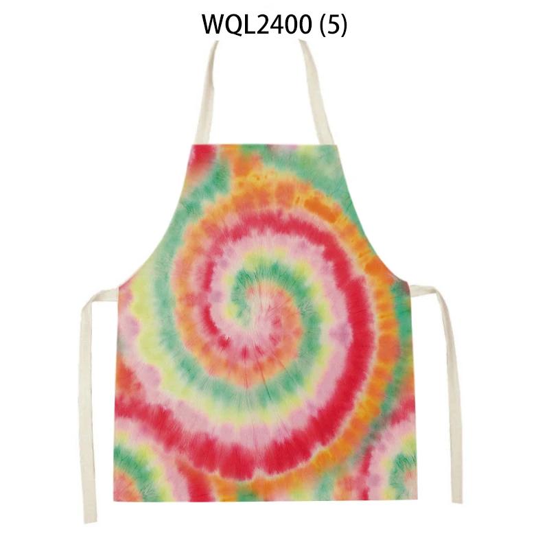 Flower Printed Sleeveless Kitchen Aprons for Women Colorful Pattern Pinafore Home Cooking Baking Waist Bib Kitchen Accessories