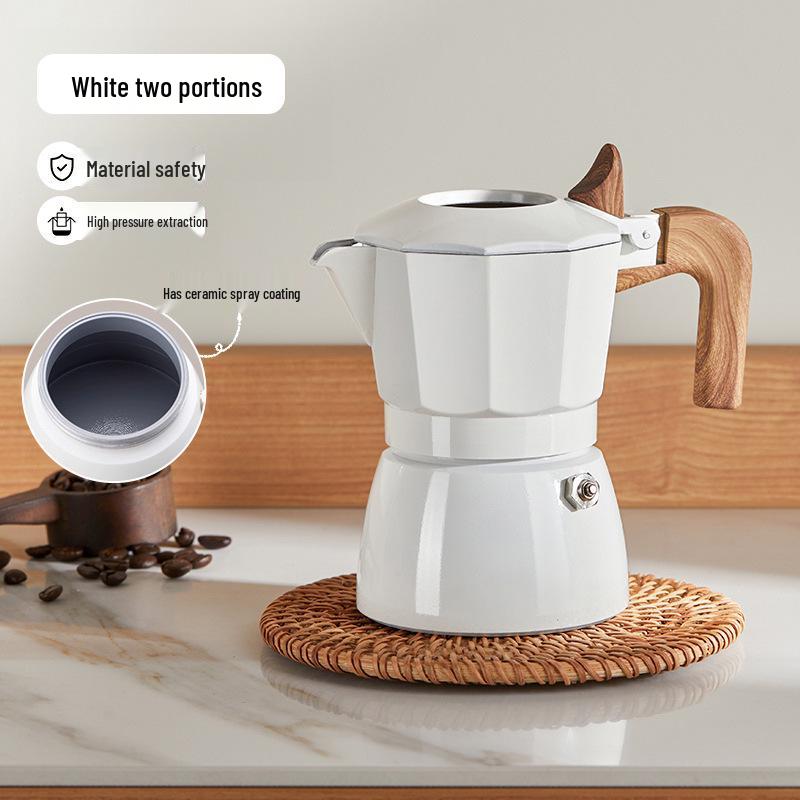New Double Valve Italian Moka Pot Espresso Coffee Maker for Outdoor Brewing Double Valve Moka Pot