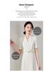 Aishangchen 2024 Women's White Slim Fit Summer Work Dress with Short Sleeves