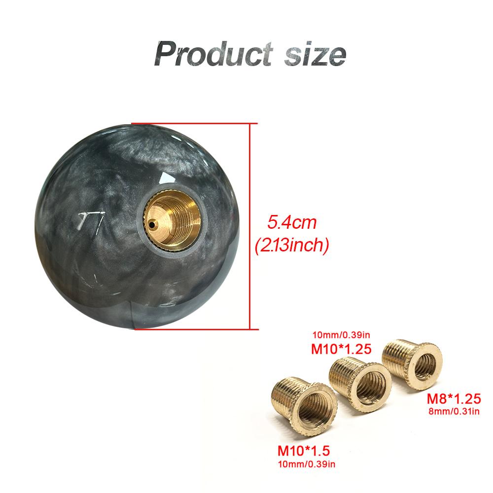 Car Gear Shift Head Marble Style Round Ball Gear Shift Knob With 3 Adapters For Most Cars Interior Accessories