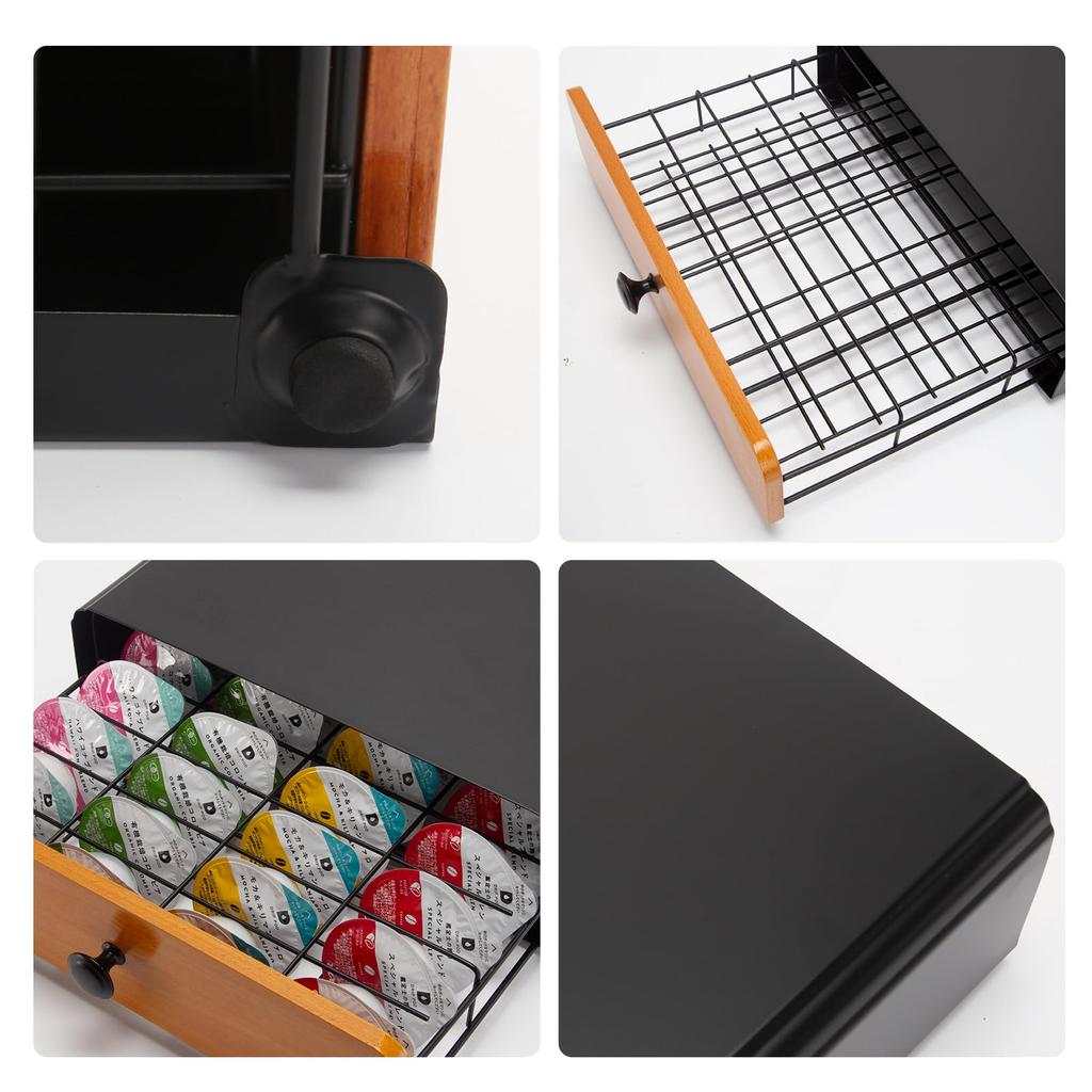 Horevo UCC Drip Pod Coffee Capsule Storage Drawer, Coffee Capsule Organizer, Single Drawer Holder, Metal, Holds 32 Capsules.