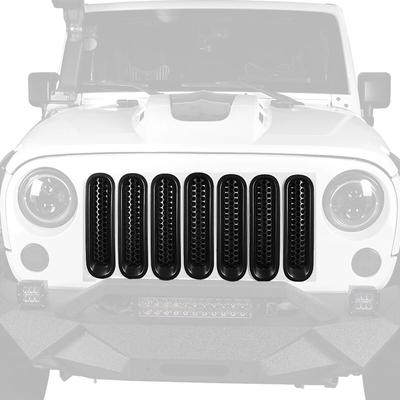ABS Front Grill Mesh Insert Racing Grille Cover Guard Sticker Kit for Jeep Wrangler JK 2007-2017 7pcs/set