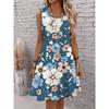 Bohemian Sleeveless Dress for Women Summer Loose Casual Print A-Line Vacation Dress